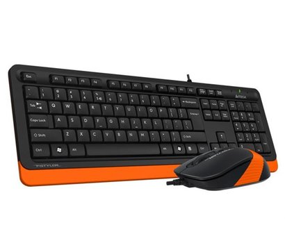 Зображення 2 Комплект мишка + клавіатура A4Tech F1010 USB Black/Orange