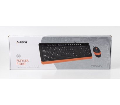 Зображення 4 Комплект мишка + клавіатура A4Tech F1010 USB Black/Orange