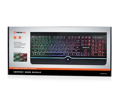 Зображення 9 Клавіатура REAL-EL Comfort 8000 Backlit USB Black