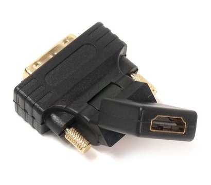 Зображення 2 Перехідник PowerPlant HDMI(AF)-DVI(AM), 360 degrees, Black — KD00AS1301