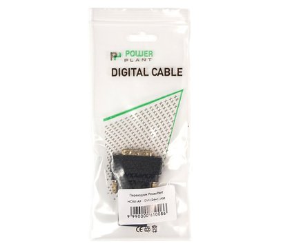 Зображення 3 Перехідник PowerPlant HDMI(AF)-DVI(AM), 360 degrees, Black — KD00AS1301