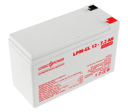 Зображення 3 Гелевий акумулятор LogicPower LPM-GL 12V 7.2AH (6561), Ємність (Аг): 7.2 А·год