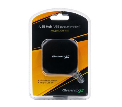 Изображение 2 USB Hub (хаб) Grand-X GH-415 Black