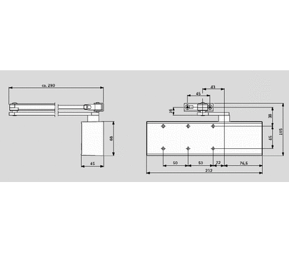 Изображение 9 Доводчик Dorma TS 72 EN 2/3/4 Grey до 80 кг, Цвет корпуса: серый