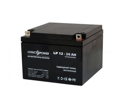 Изображение 3 Свинцово-кислотный аккумулятор LogicPower LPM 12-26 AH (4134), Емкость (Ач): 26 Ач