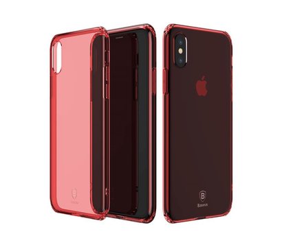 Зображення 2 Чохол Baseus Simple Series Pluggy для Apple iPhone X/XS Transparent Red - ARAPIPHX-A09