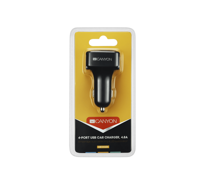 Зображення 4 Зарядний пристрій Canyon 4USB, 4.8A Black — CNE-CCA05B