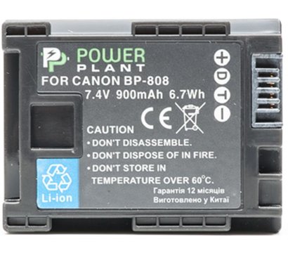 Зображення 2 Акумулятор PowerPlant 900mAh для Canon BP-808 Chip - DV00DV1260