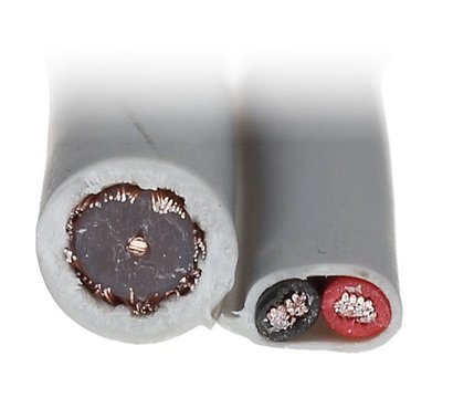 Изображение 2 Коаксиальный кабель Trinix RG-59+2x0.5 White 1м., Метров в бухте: 1м.