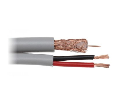 Изображение 3 Коаксиальный кабель Trinix RG-59+2x0.5 White 1м., Метров в бухте: 1м.