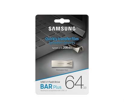 Изображение 6 Накопитель USB Samsung Bar Plus Champagne Silver 64GB USB 3.1 - MUF-64BE3/APC