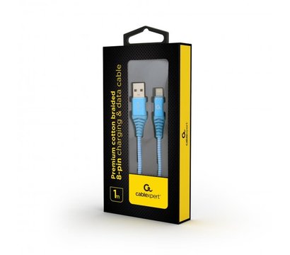 Изображение 2 Кабель Cablexpert USB 2.0 A - Lightning, 1м, blue — CC-USB2B-AMLM-1M-VW