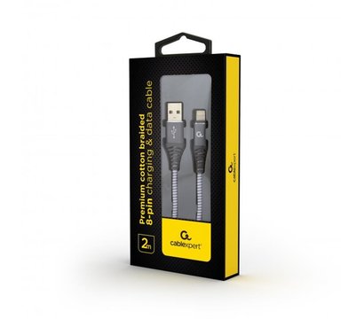 Зображення 2 Кабель Cablexpert USB 2.0 A - Lightning, 2м, grey — CC-USB2B-AMLM-2M-WB2