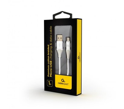 Изображение 2 Кабель Cablexpert USB 2.0 A - microUSB, 1м, white — CC-USB2B-AMmBM-1M-BW2
