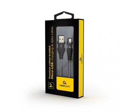 Изображение 2 Кабель Cablexpert USB 2.0 A - microUSB, 2.1А, 2м, black — CC-USB2B-AMmBM-2M-BW