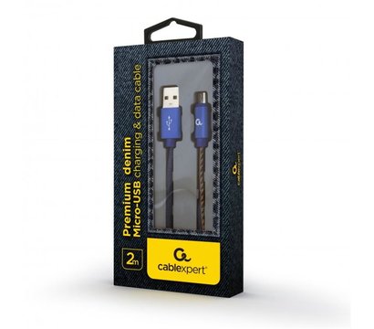 Зображення 2 Кабель Cablexpert USB 2.0 A - microUSB, 2м, blue — CC-USB2J-AMmBM-2M-BL