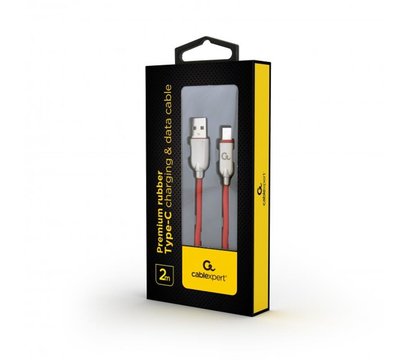 Изображение 2 Кабель Cablexpert USB 2.0 A - USB Type-C, 2м, red — CC-USB2R-AMCM-2M-R