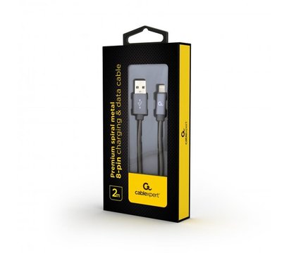 Зображення 2 Кабель Cablexpert USB 2.0 A - Lightning, 2м, grey — CC-USB2S-AMLM-2M-BG