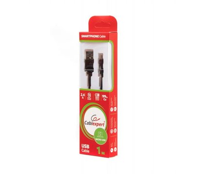 Зображення 2 Кабель Cablexpert USB 2.0 A - microUSB, 1м, black — CCPB-M-USB-10BK