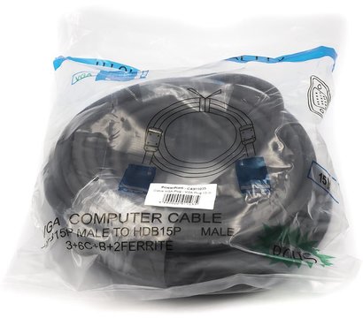 Изображение 2 Кабель мультимедийный PowerPlant VGA-VGA, 15м, black — CA911035
