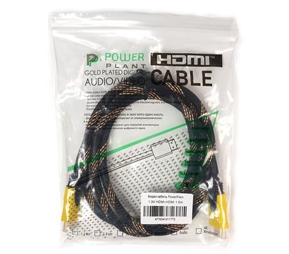 Изображение 2 Кабель мультимедийный PowerPlant HDMI-HDMI v1.3, 1.5м, black — KD00AS1177
