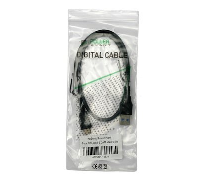 Изображение 2 Кабель PowerPlant USB3.0(AM)-USB Type-C(M), 0.5м, black — KD00AS1253