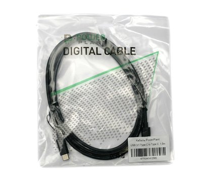 Зображення 2 Кабель PowerPlant USB3.0 Type-C(M)-USB3.0 Type-C(M), 1.5м, black — KD00AS1256