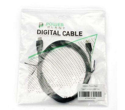 Зображення 2 Кабель PowerPlant USB3.0 Type-C(M)-microUSB(AM), 1.5м, black — KD00AS1258