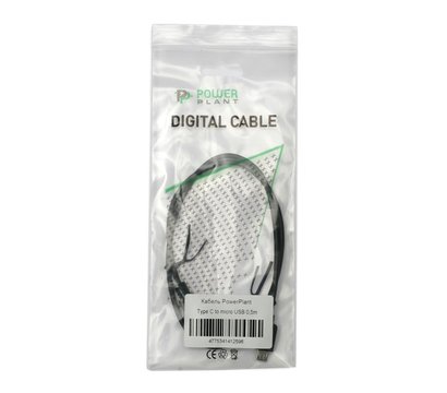 Изображение 2 Кабель PowerPlant USB3.0 Type-C(M)-microUSB(AM), 0.5м, black — KD00AS1259