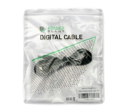 Зображення 2 Кабель PowerPlant USB2.0(AM)-DC 3.5, 1.5м, black — KD00AS1261
