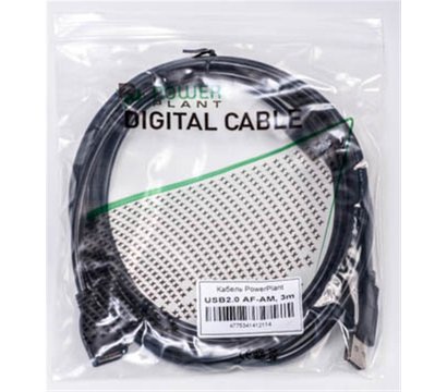 Изображение 3 Кабель PowerPlant USB2.0(AF)-USB2.0(AM), 3м, One ferrite, black — KD00AS1211