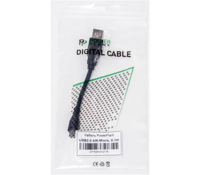 Изображение 3 Кабель PowerPlant USB2.0(AM)-MicroUSB(AM), 0.1м, black — KD00AS1217