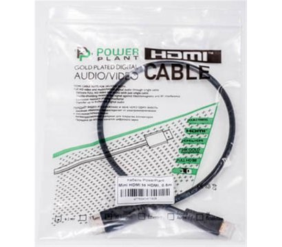 Изображение 3 Кабель мультимедийный PowerPlant miniHDMI-HDMI v1.3, 0.5м, black — KD00AS1192