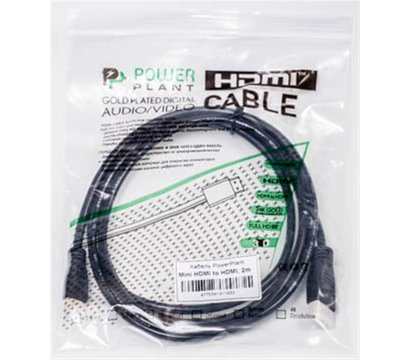 Изображение 3 Кабель мультимедийный PowerPlant miniHDMI-HDMI v1.3, 2м, black — KD00AS1193