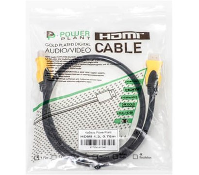 Зображення 3 Кабель мультимедійний PowerPlant HDMI-HDMI v1.3, 0.75м, black — KD00AS1194