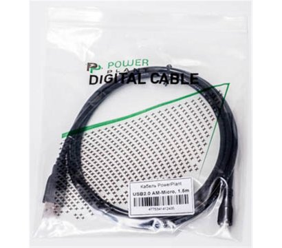 Изображение 3 Кабель PowerPlant USB2.0(AM)-MicroUSB(AM), 1.5м, black — KD00AS1243