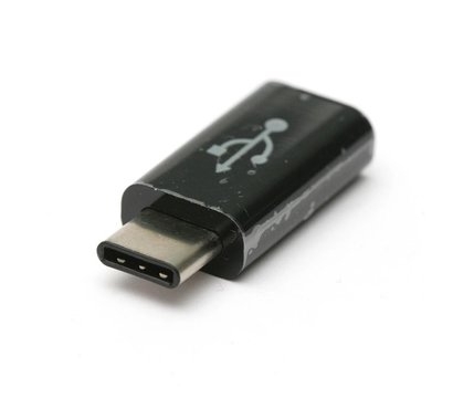 Изображение 2 Переходник PowerPlant microUSB(AF)-USB Type-C(M), Black - KD00AS1260