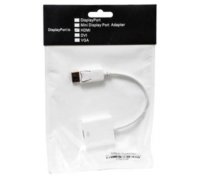 Зображення 2 Адаптер PowerPlant DisplayPort-HDMI, 0.15м, White — KD00AS1236