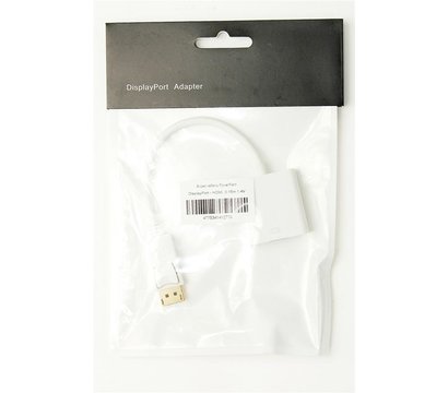 Зображення 4 Адаптер PowerPlant DisplayPort-HDMI, 0.15м, White — KD00AS1277