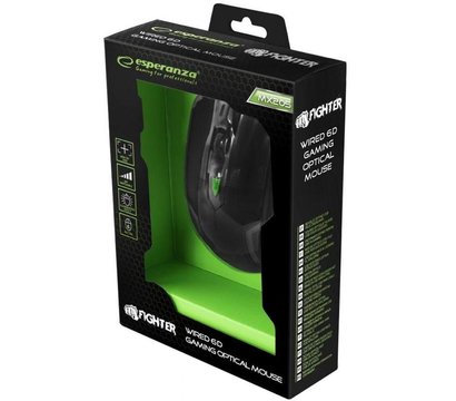 Изображение 4 Мышь Esperanza EGM205G Fighter USB Black/Green