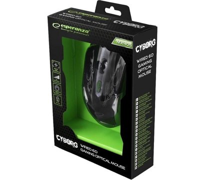 Изображение 5 Мышь Esperanza MX405 Cyborg USB Black/Green — EGM405