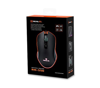 Изображение 9 Мышь REAL-EL RM-550 USB Black