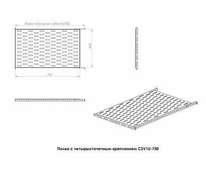 Изображение 2 Полка CSV shelf 1U 750 К