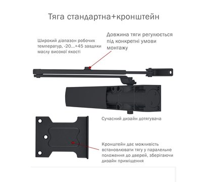 Изображение 2 Доводчик Ryobi D-1200P(U) UNIV Grey Anthracite универсальная тяга, Цвет корпуса: антрацитовый