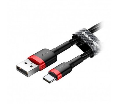 Изображение 3 Кабель Baseus Cafule Series USB-USB Type-C, 1м, red/black — CATKLF-B91