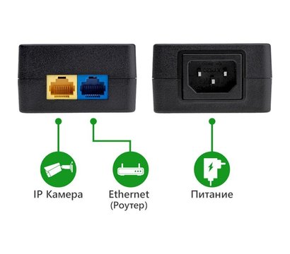 Зображення 4 PoE інжектор GreenVision GV-001/04 до 80 метрів