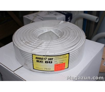 Изображение 2 Коаксиальный кабель EuroSat RG-6 (1,02CU+48/0,12CCA) White 100m