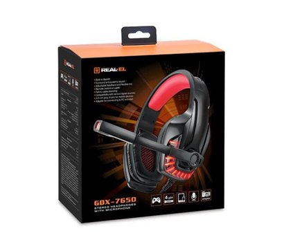 Зображення 10 Навушники REAL-EL GDX-7650 Black/Red для ПК