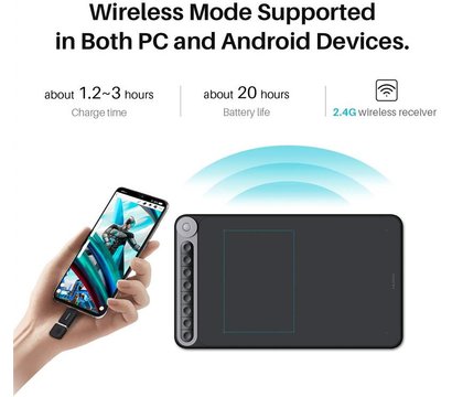 Зображення 5 Графічний планшет Huion Inspiroy Dial Q620M + glove