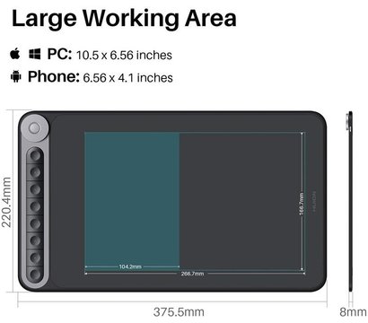 Зображення 7 Графічний планшет Huion Inspiroy Dial Q620M + glove